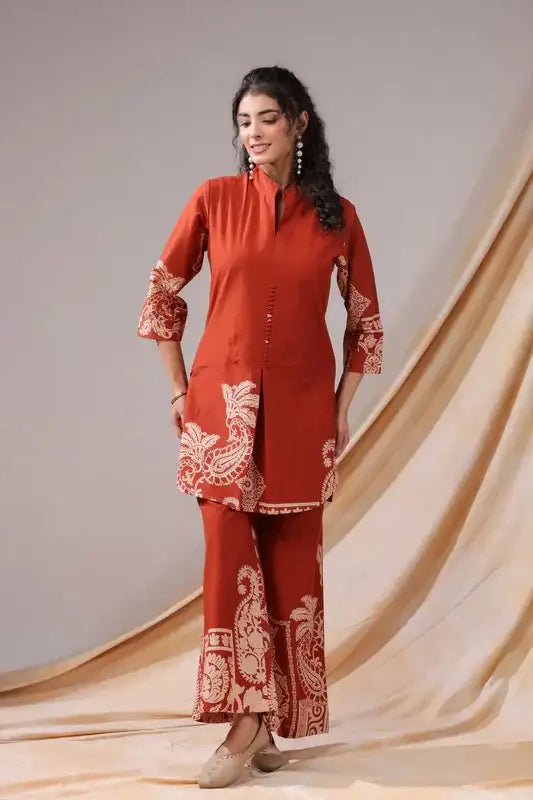 Rust Paisley Cotton Co-ord Set