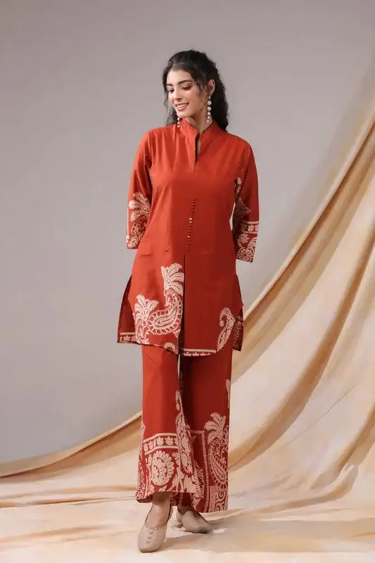 Rust Paisley Cotton Co-ord Set