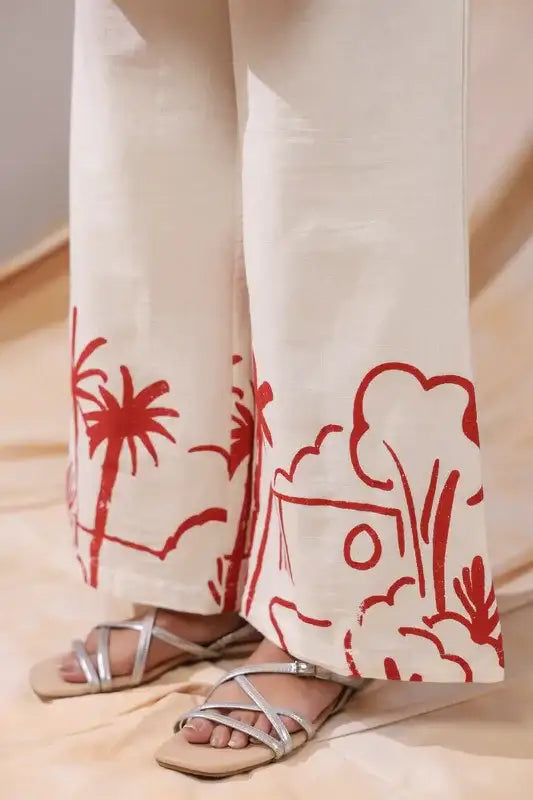 Palm Sketch Cotton Co-ord Set