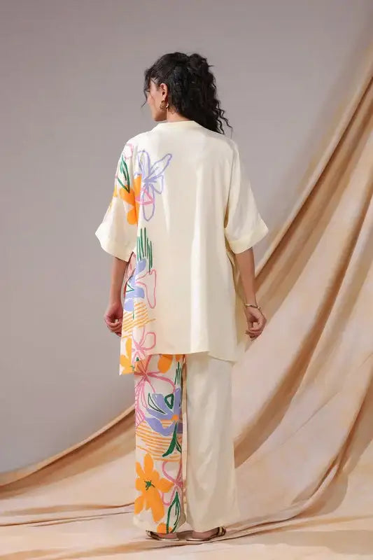 Tropical Canvas Russian Silk Co-ord Set