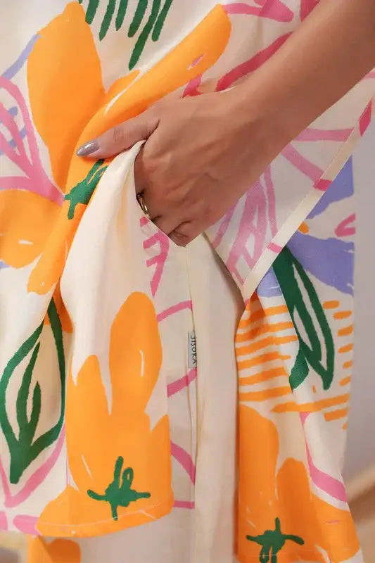 Tropical Canvas Russian Silk Co-ord Set