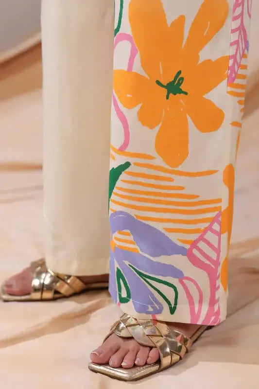 Tropical Canvas Russian Silk Co-ord Set