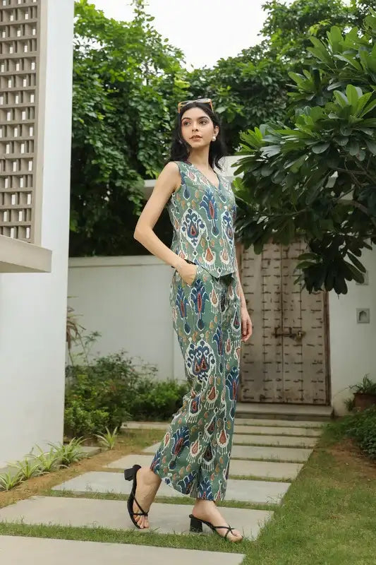 Peacock Palette Cotton Flex Co-ord Set