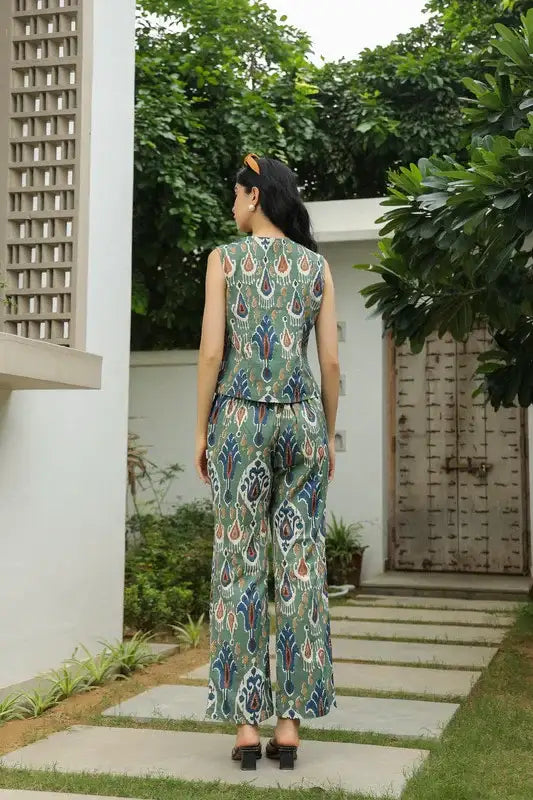 Peacock Palette Cotton Flex Co-ord Set