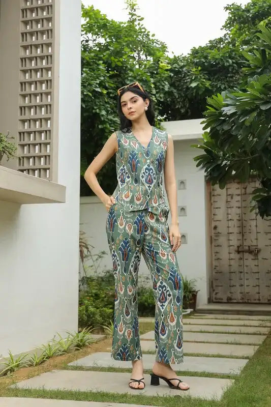 Peacock Palette Cotton Flex Co-ord Set