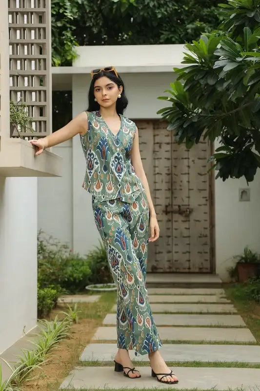 Peacock Palette Cotton Flex Co-ord Set