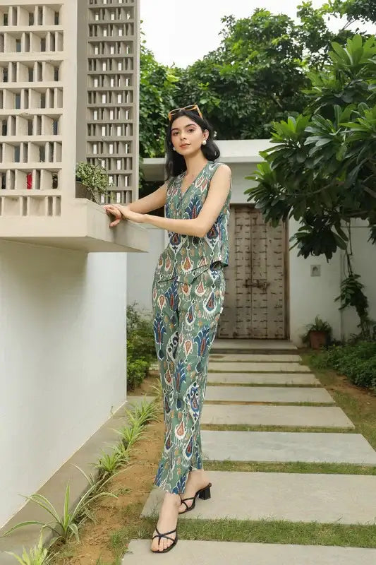 Peacock Palette Cotton Flex Co-ord Set