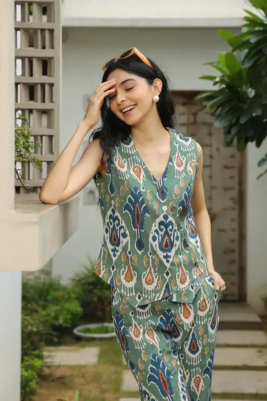 Peacock Palette Cotton Flex Co-ord Set