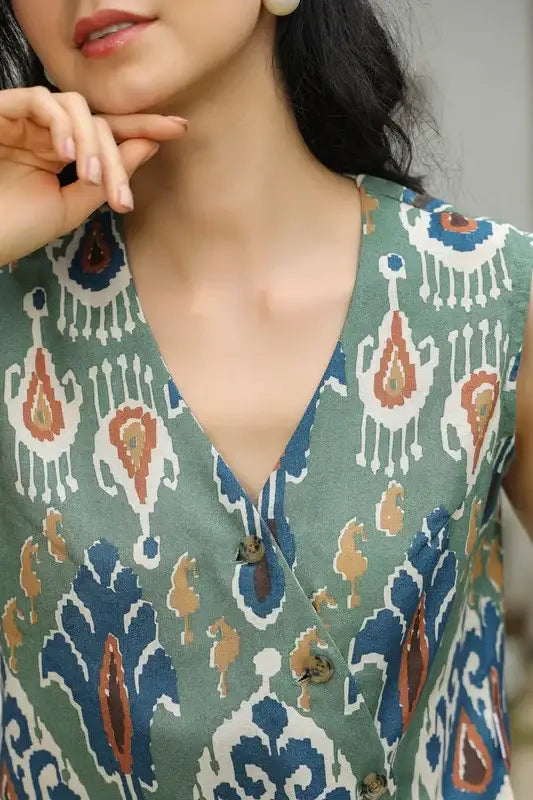 Peacock Palette Cotton Flex Co-ord Set