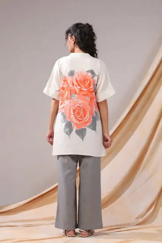 Coral Rose Cotton Flex Co-ord Set