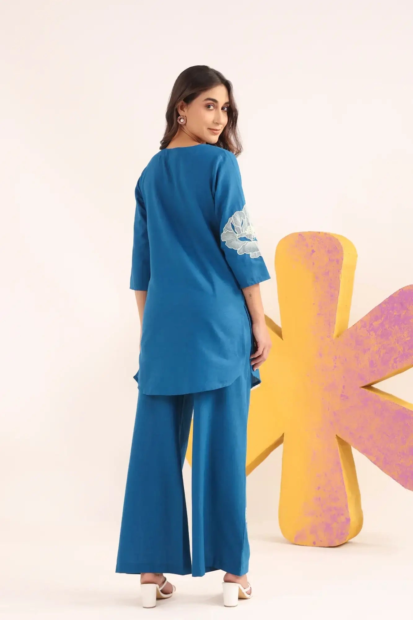 Petal Wave Cotton Flex Embroidered Co-ord Set