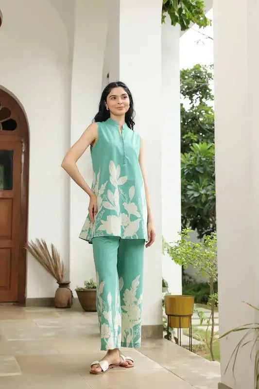 Coral Reef Floral Cotton Co-ord Set