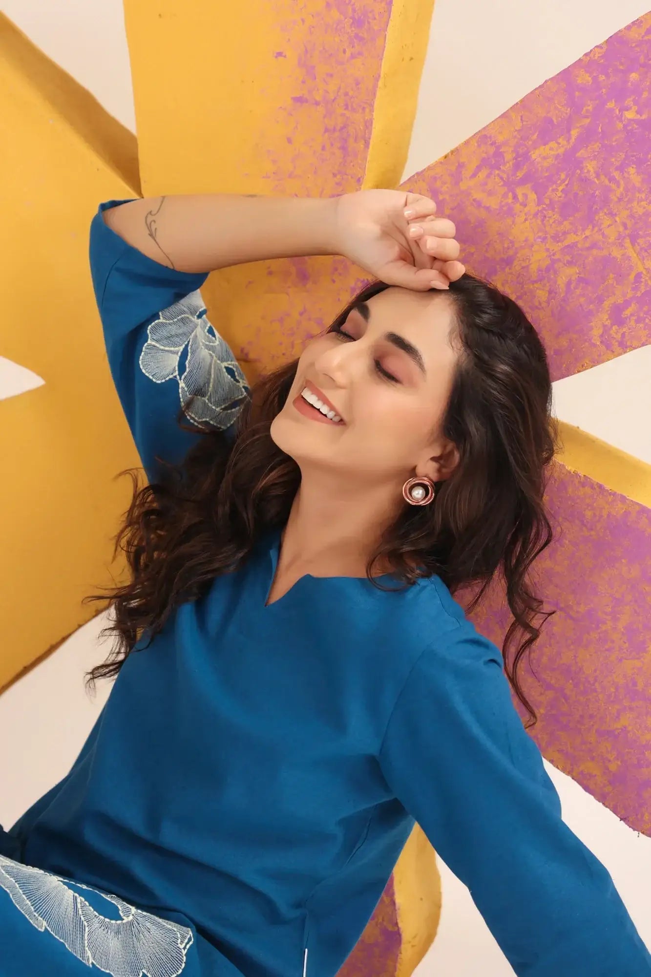 Petal Wave Cotton Flex Embroidered Co-ord Set