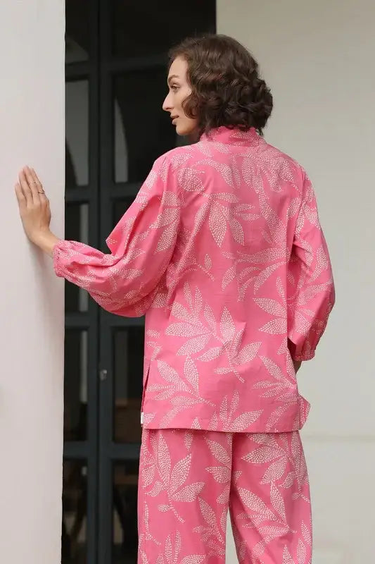 Petal Dot Harmony Pink Cotton Co-ord Set