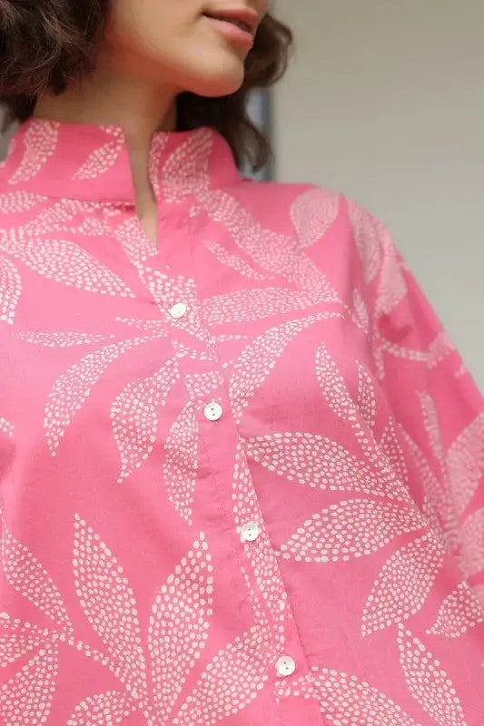 Petal Dot Harmony Pink Cotton Co-ord Set