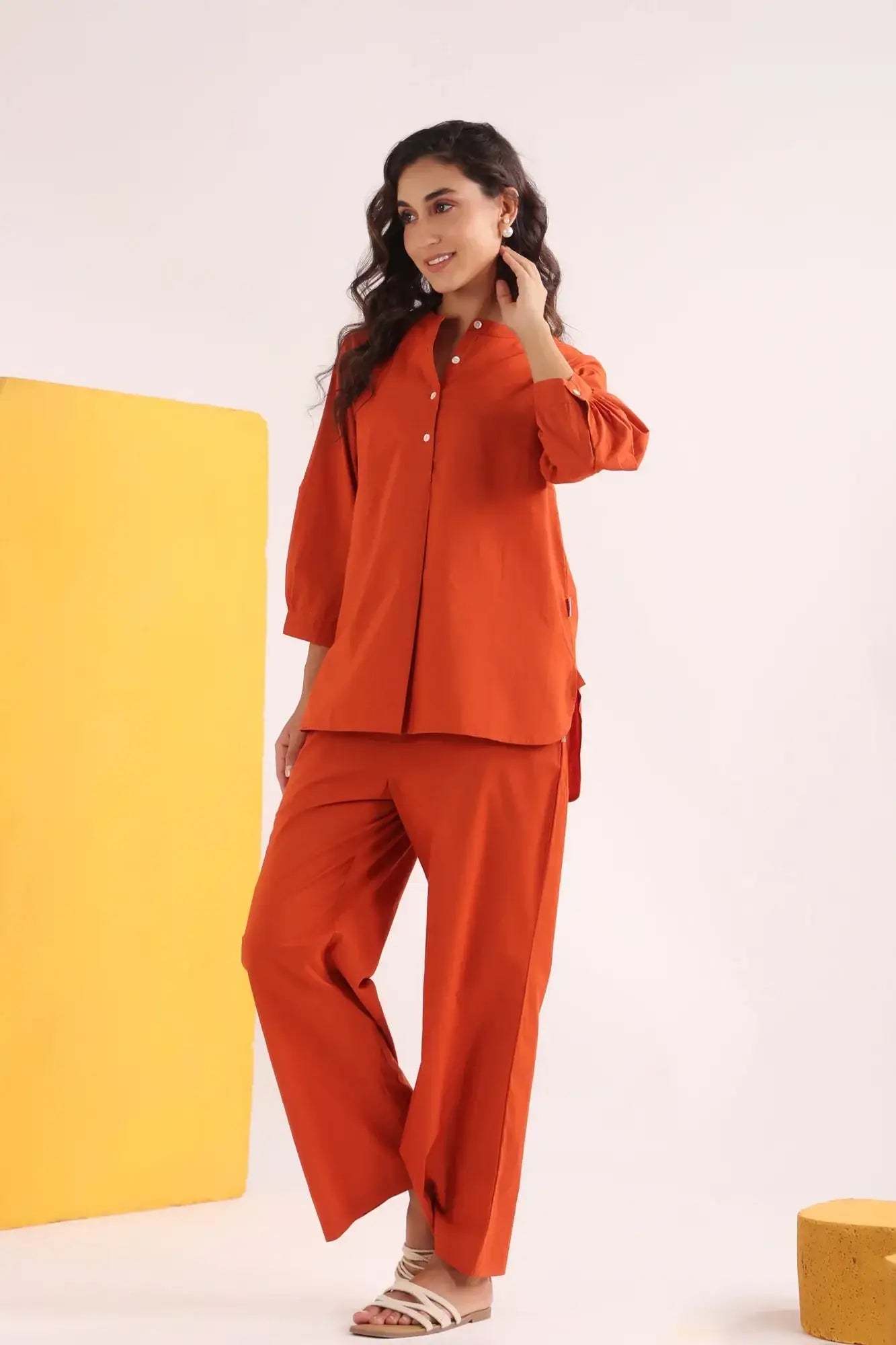 Burnt Orange Cotton Co-ord Set