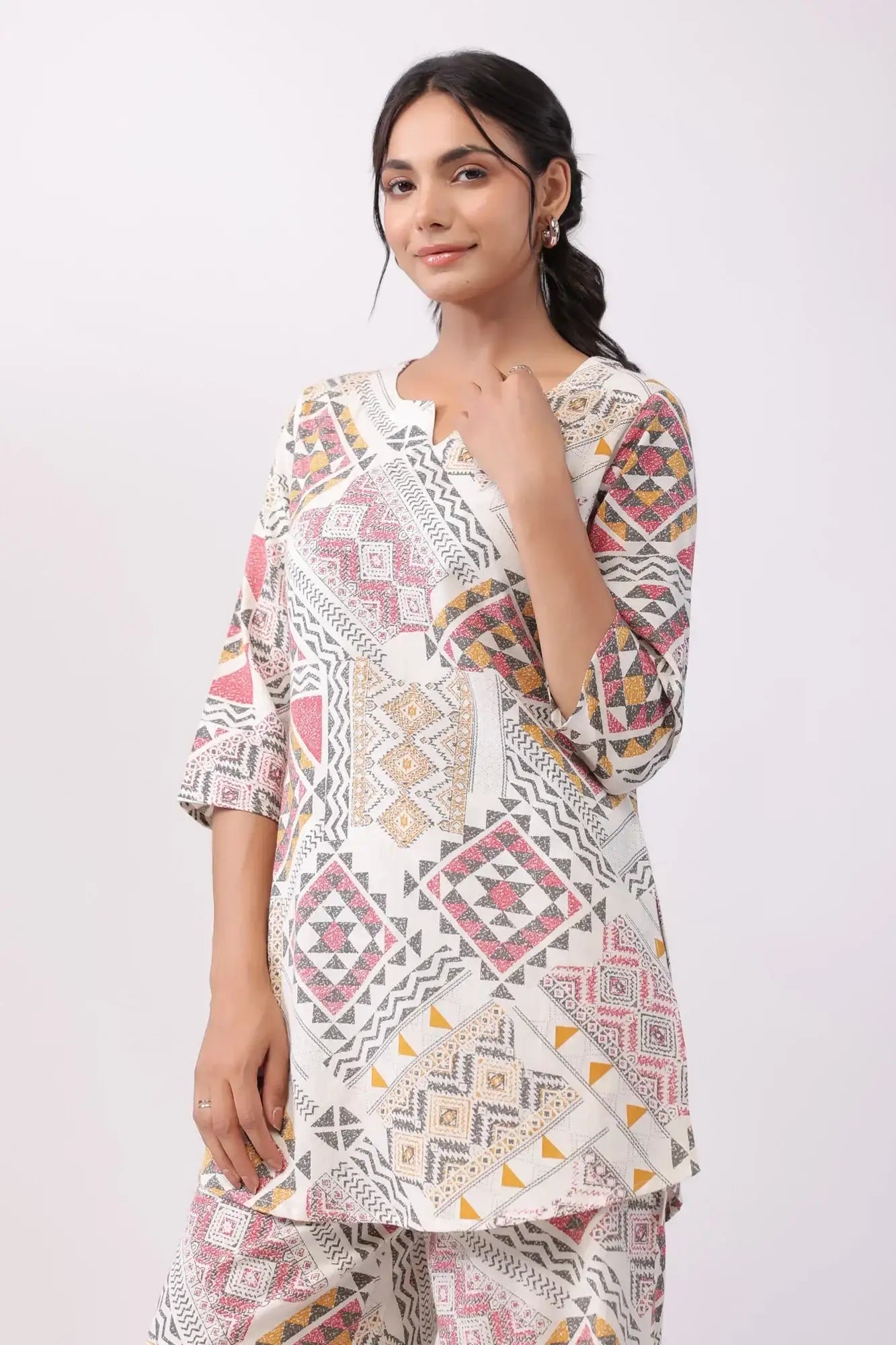 Celestial Art Multicoloured Cotton Flex Palazzo Loungewear Set