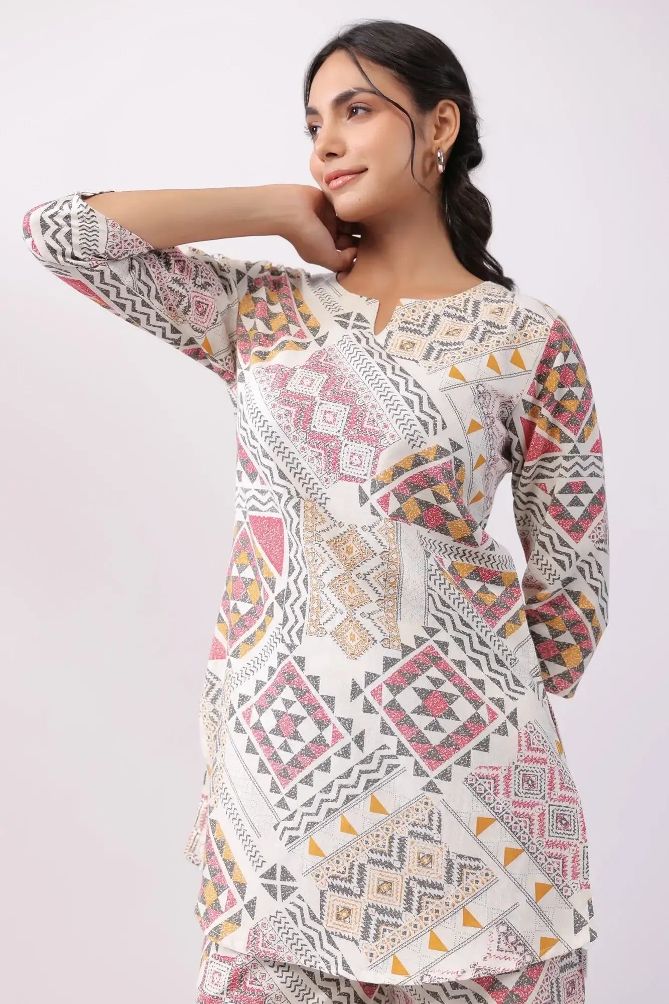Celestial Art Multicoloured Cotton Flex Palazzo Loungewear Set