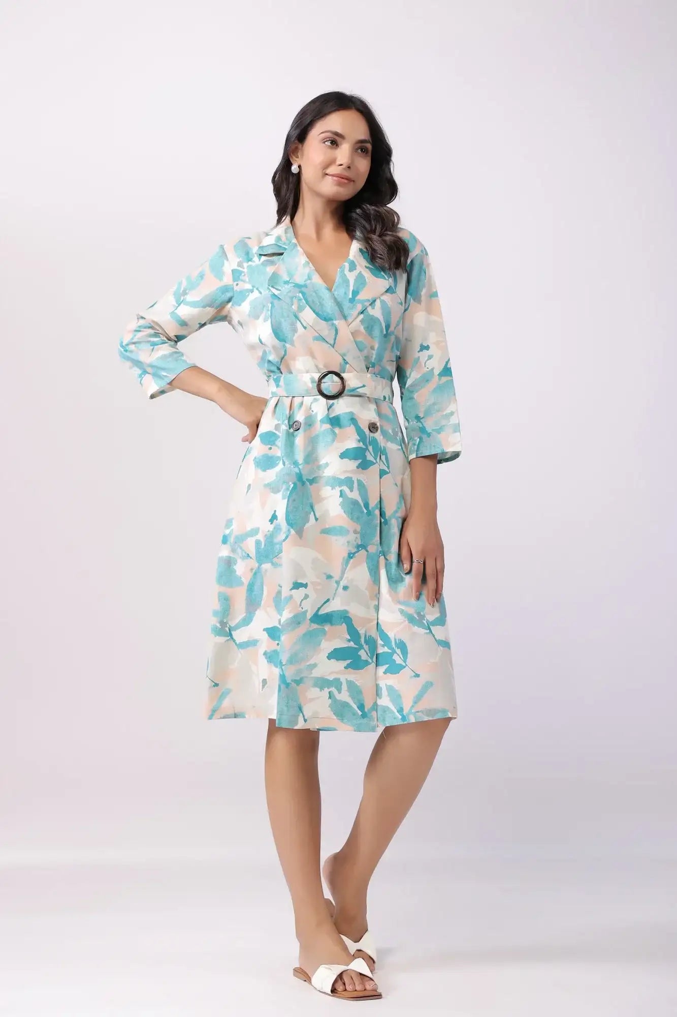 Misty Green Garden Cotton Dress