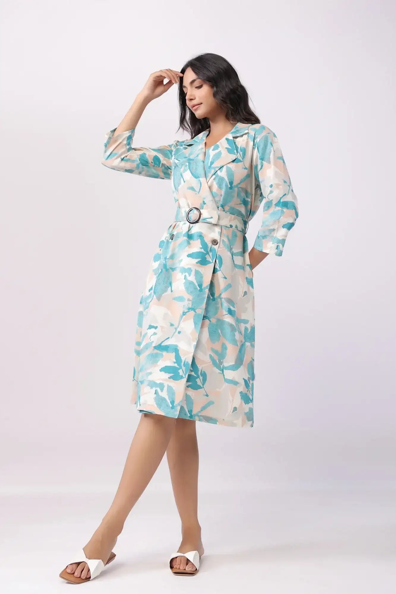 Misty Green Garden Cotton Dress