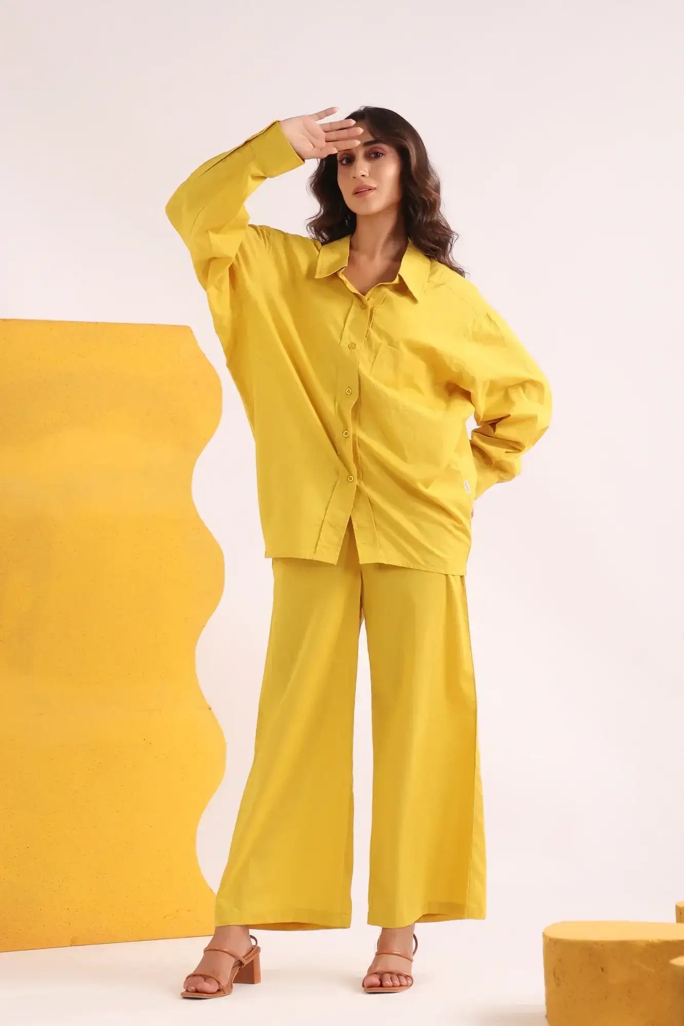 Vivid Yellow Breeze Cotton Co-ord Set