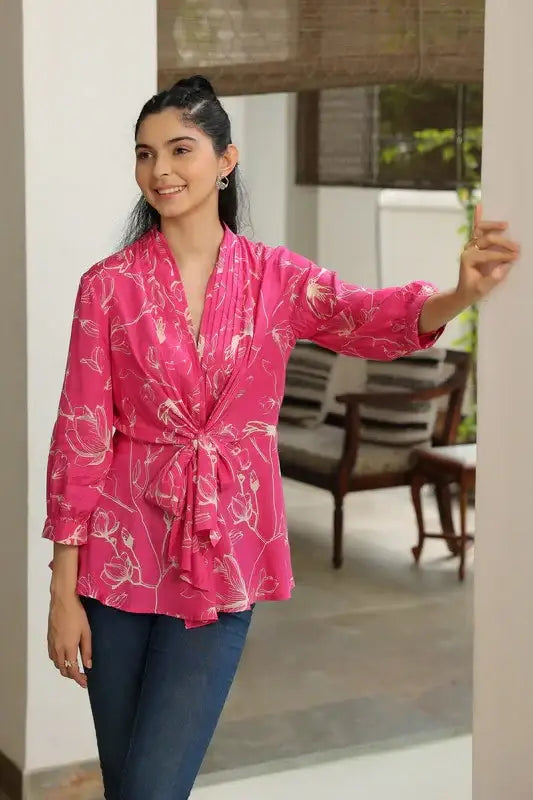 Pink Enigma Russian Silk Top