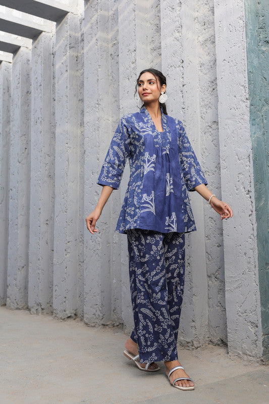 Indigo Breeze Cotton Co-ord Set