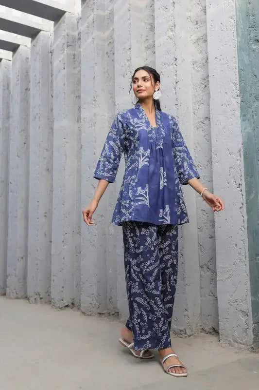 Indigo Breeze Cotton Co-ord Set