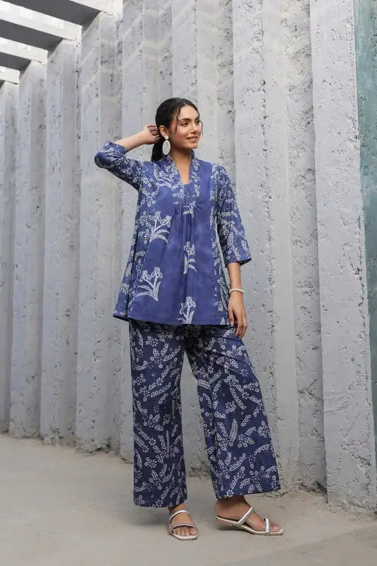 Indigo Breeze Cotton Co-ord Set