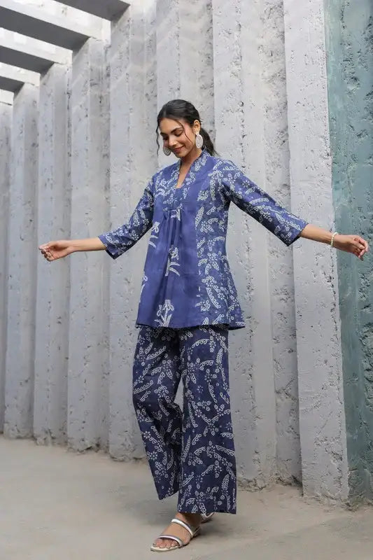 Indigo Breeze Cotton Co-ord Set