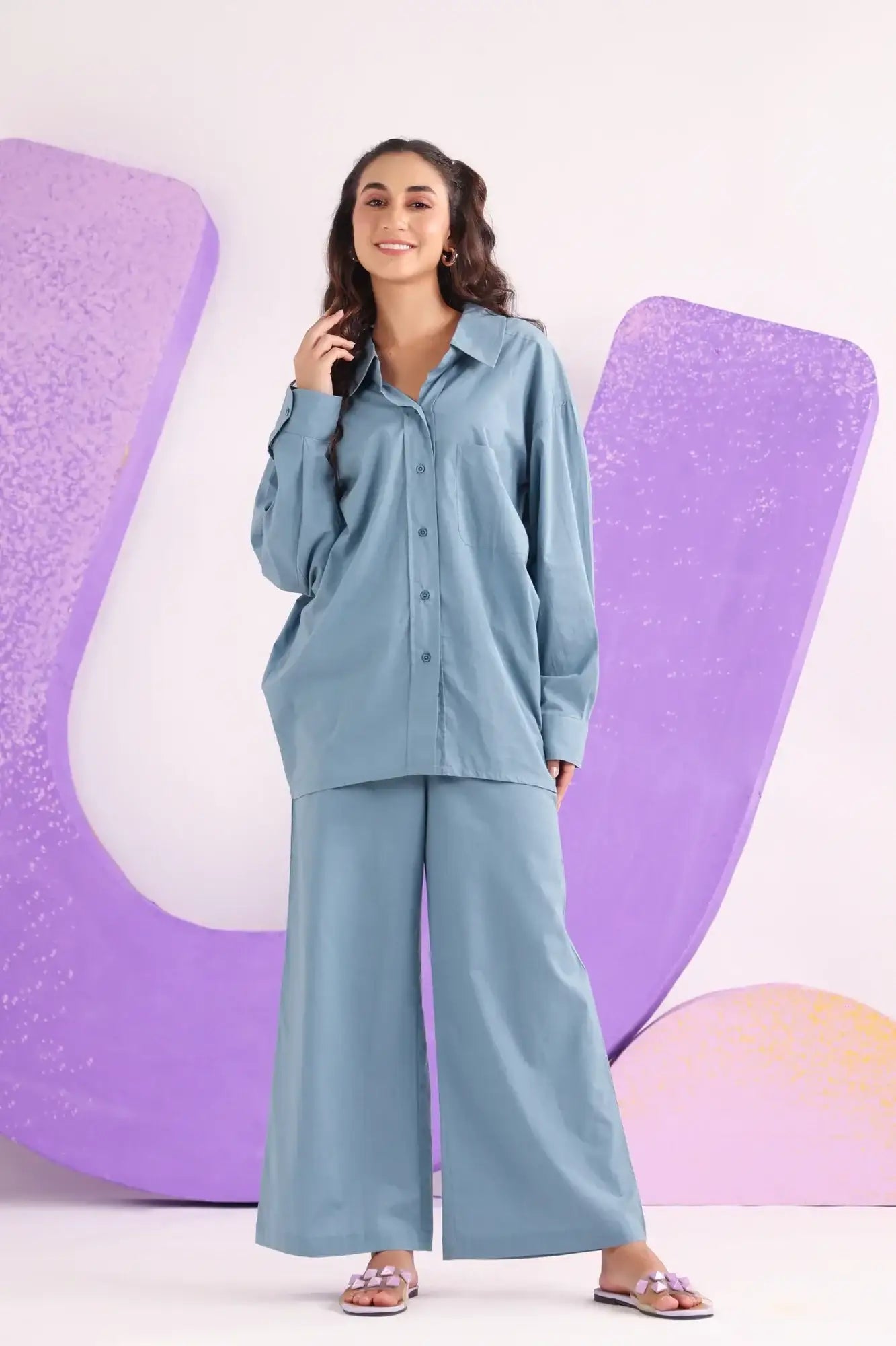 Blue Serenity Cotton Co-ord Set