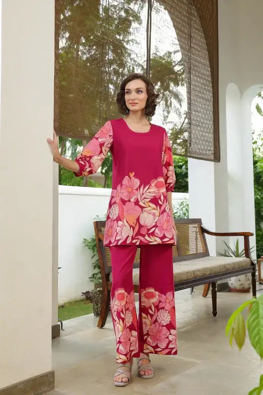 Sweet Petal Serenade Cotton Co-ord Set