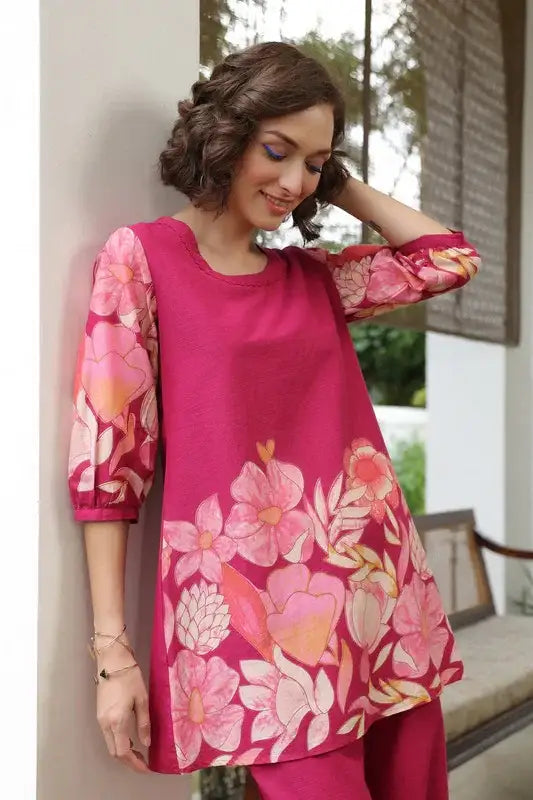 Sweet Petal Serenade Cotton Co-ord Set