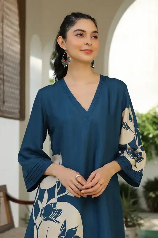 Playful Jade Ensemble Russian Silk Co-ord Set