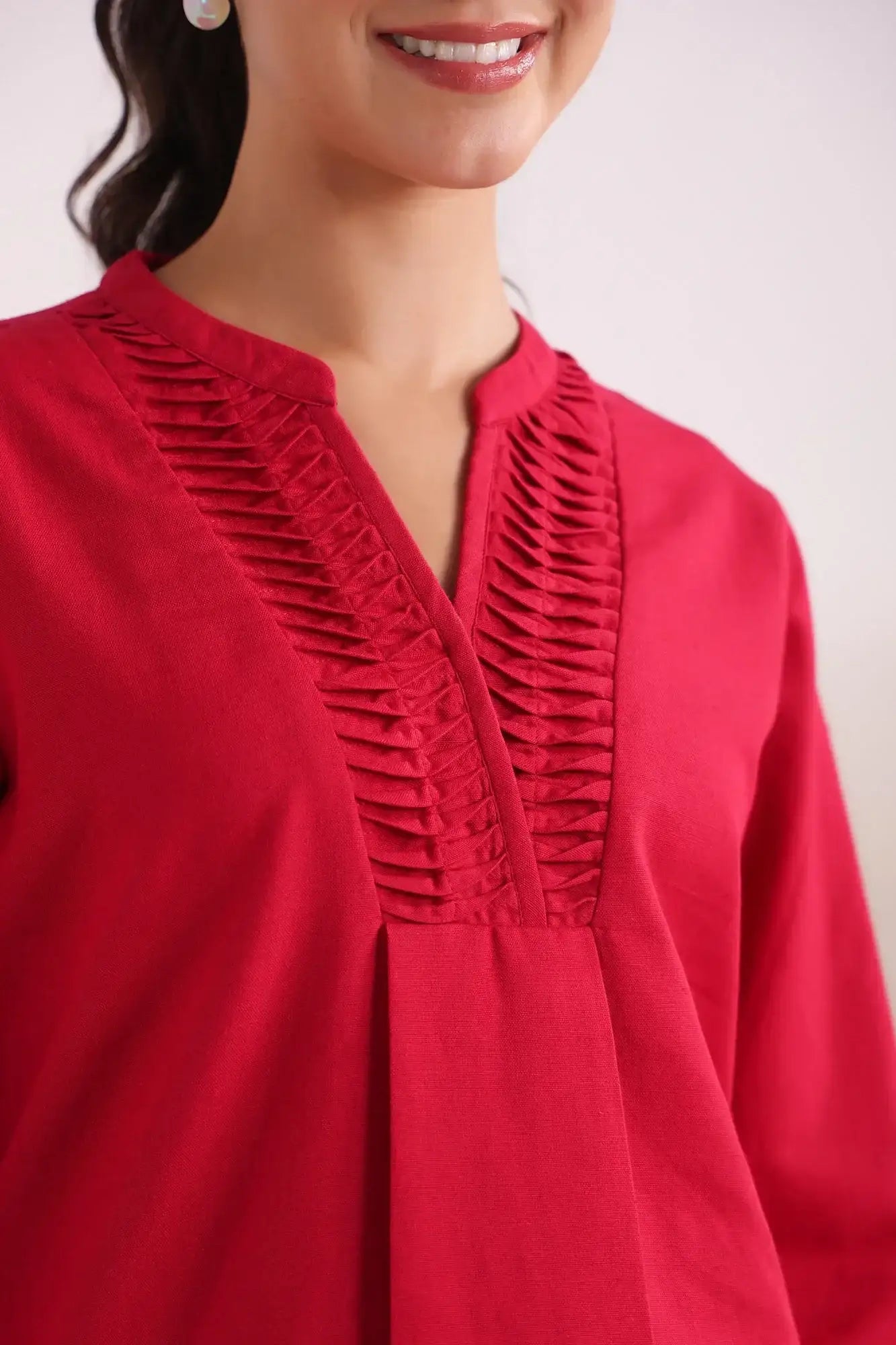 Radiant Red Cotton Flex Co-ord Set