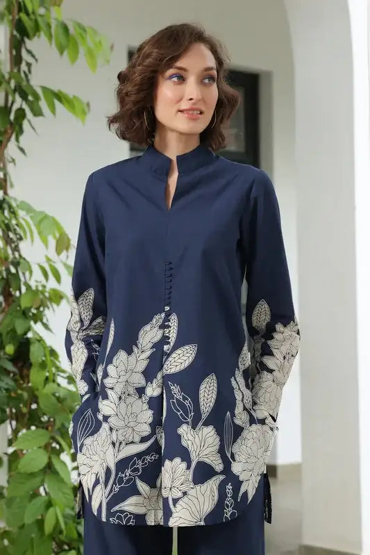 Bloom Delight Blue Cotton Co-ord Set