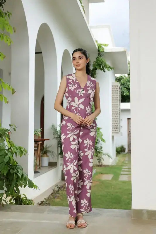 Violet Vine Cotton Flex Co-ord Set