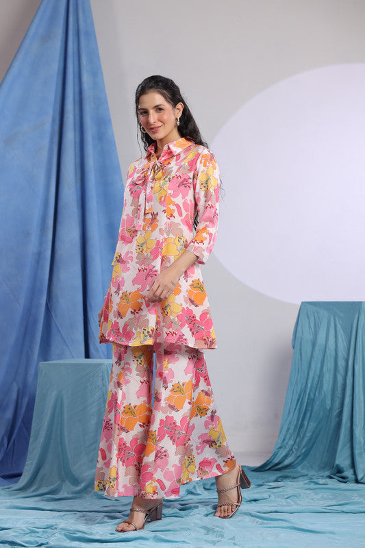 Pink Multicolour Floral Printed Co-ord Set
