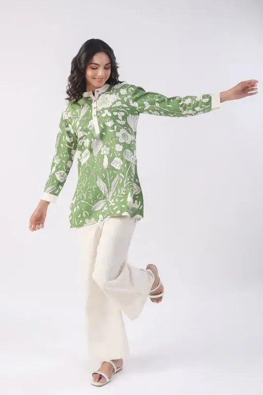 Moss Green Cotton Co-ord Set