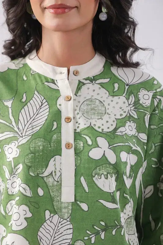 Moss Green Cotton Co-ord Set