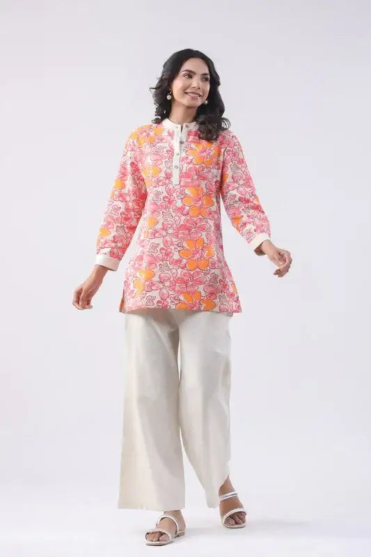 Orange Peach Cotton Co-ord Set