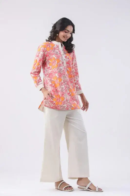 Orange Peach Cotton Co-ord Set