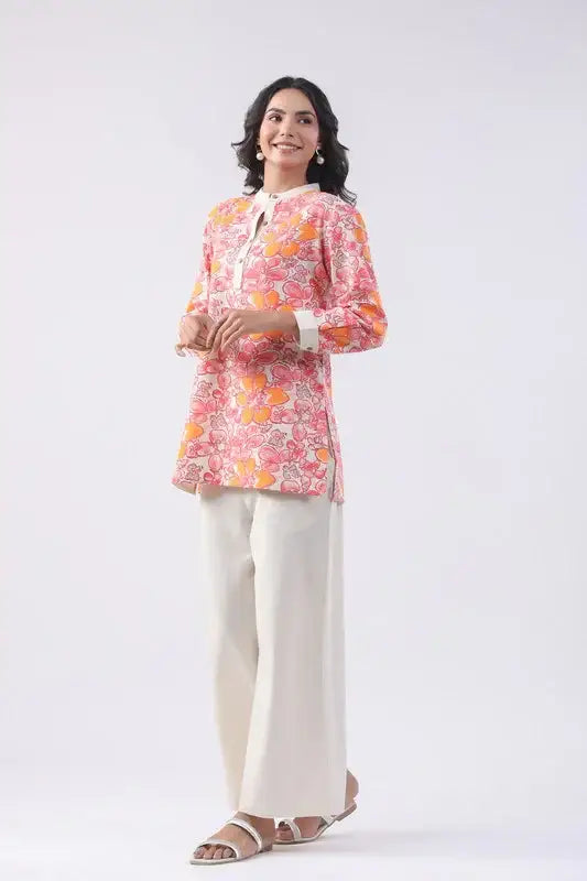 Orange Peach Cotton Co-ord Set