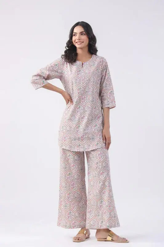 Coral Blush Cotton Loungewear Set
