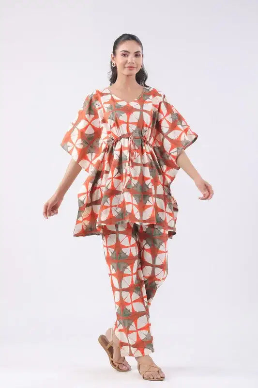 Sunset Drift Cotton Kaftan Set