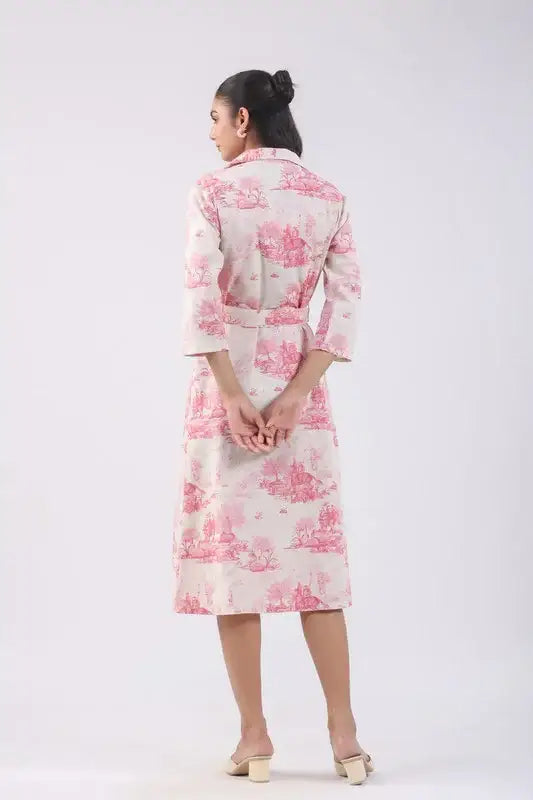 Sunset Pink Cotton Flex Dress