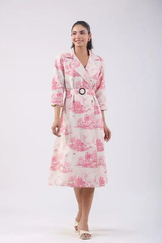 Sunset Pink Cotton Flex Dress