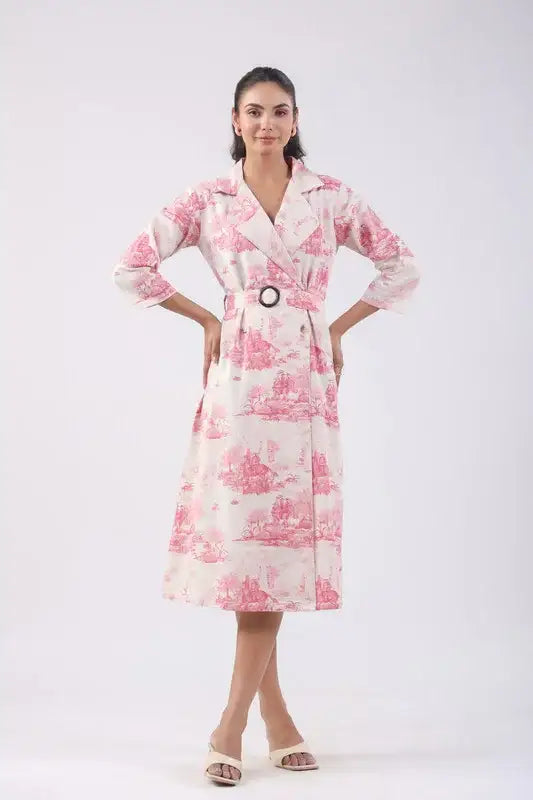 Sunset Pink Cotton Flex Dress