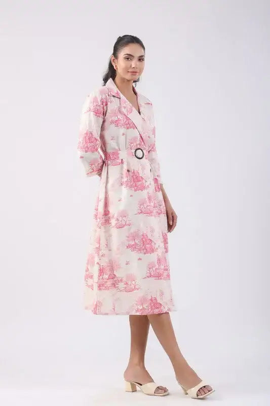 Sunset Pink Cotton Flex Dress