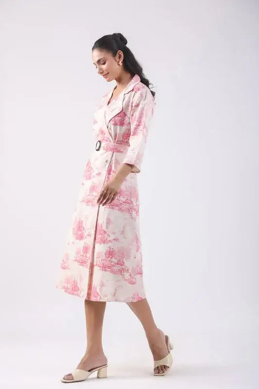 Sunset Pink Cotton Flex Dress